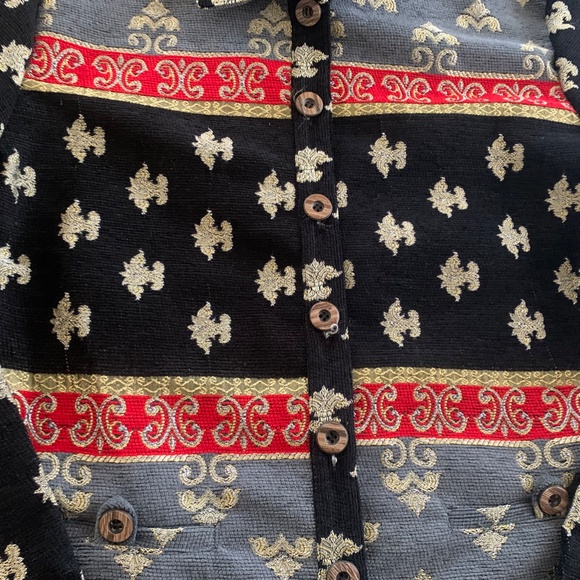 Vintage Womens Sag Harbor Tapestry Brocade Boho Blazer Jacket Colorful Sz 8 M - Picture 4 of 9